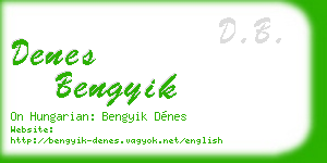 denes bengyik business card