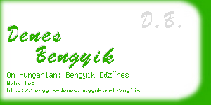 denes bengyik business card